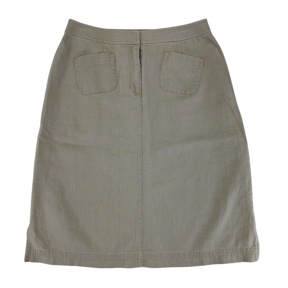 Vintage‎ Susan Bristol Skirt Women's Size 4 Tan 100% Raime Knee Length Straight